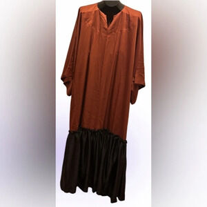 Vintage style Rust Orange black  Beautiful abaya maxi dress